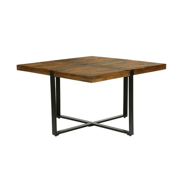 Coles Handmade Mango Wood and Iron Square Coffee Table by Christopher Knight Home