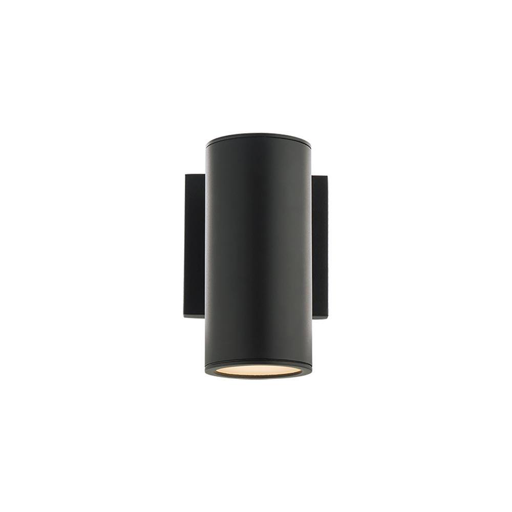 WAC Lighting Cylinder Black LED Single Up or Down Outdoor Wall Cylinder Light 3000K WS-W190208-30-BK