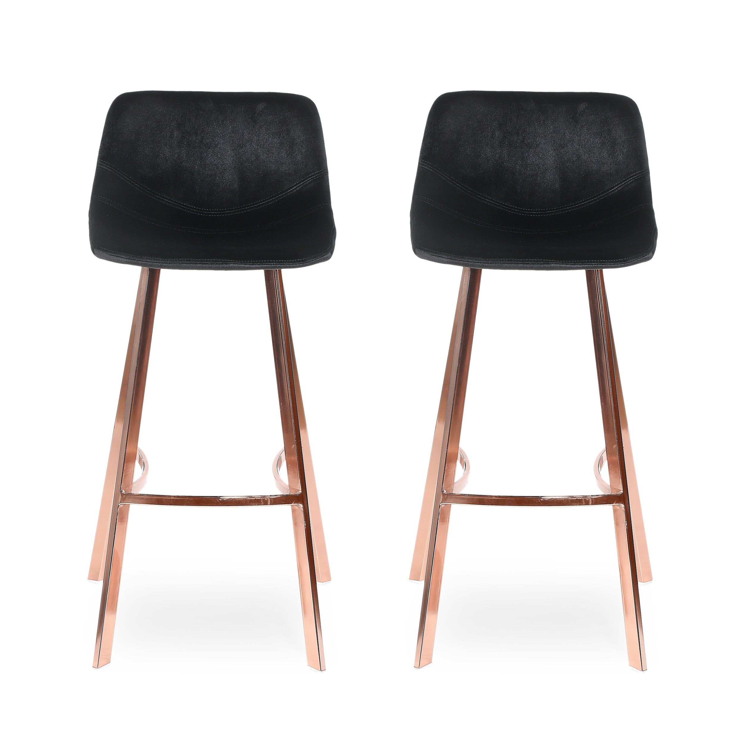 Rubani Modern Glam Velvet Bar Stool (Set of 2)