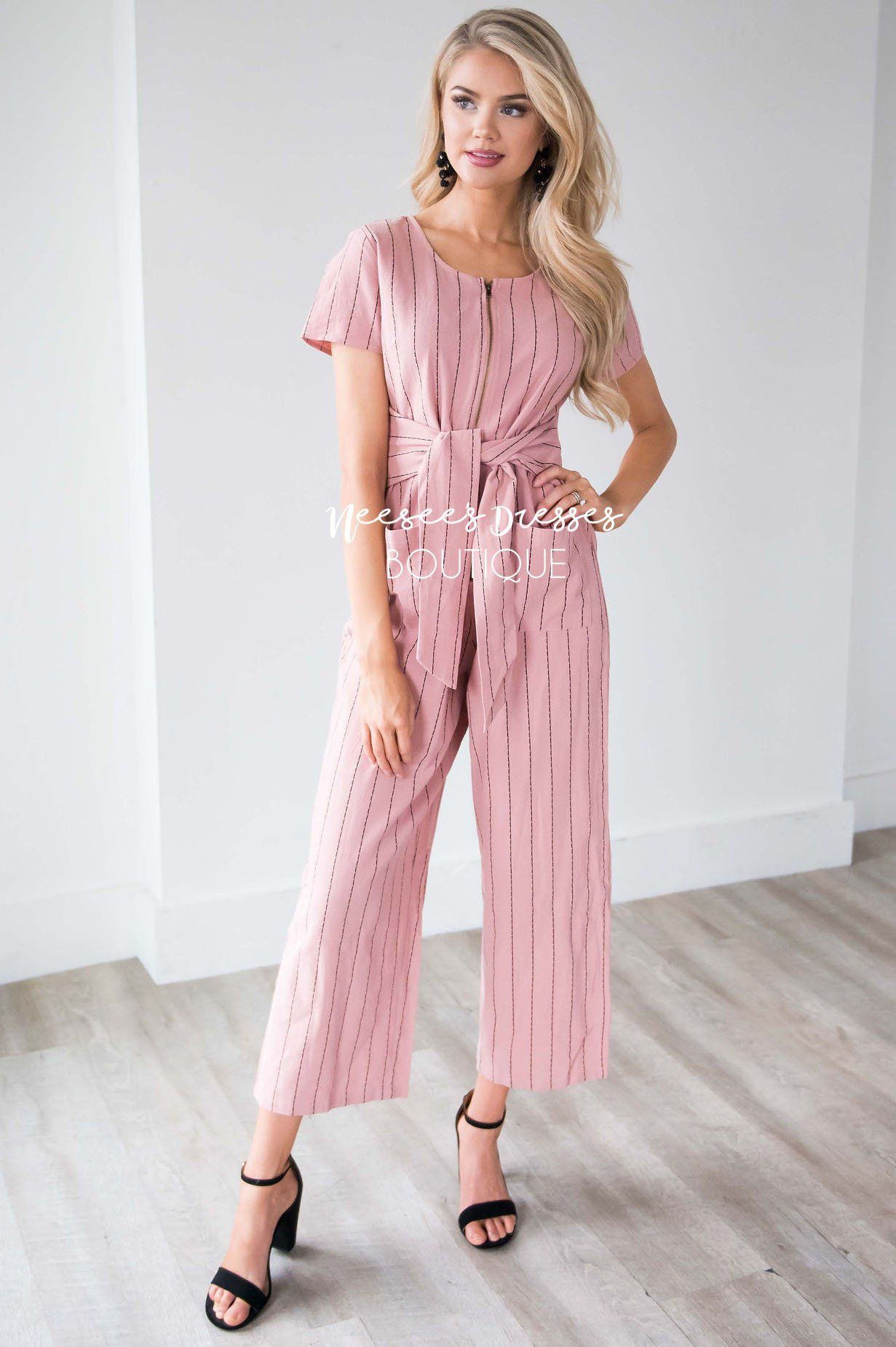 The Sascha Striped Tie Front Jumpsuit