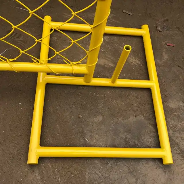 Supplies 6ft x 10ft Yellow PVC Coated Temporary Chain Link Construction Fence Design.