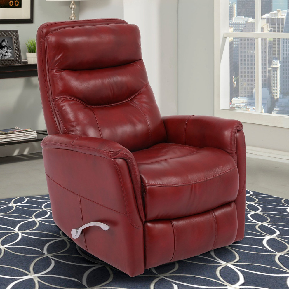 Parker Living Gemini   Leather Manual Swivel Glider Recliner   Traditional   Recliner Chairs   by Parker House  Houzz