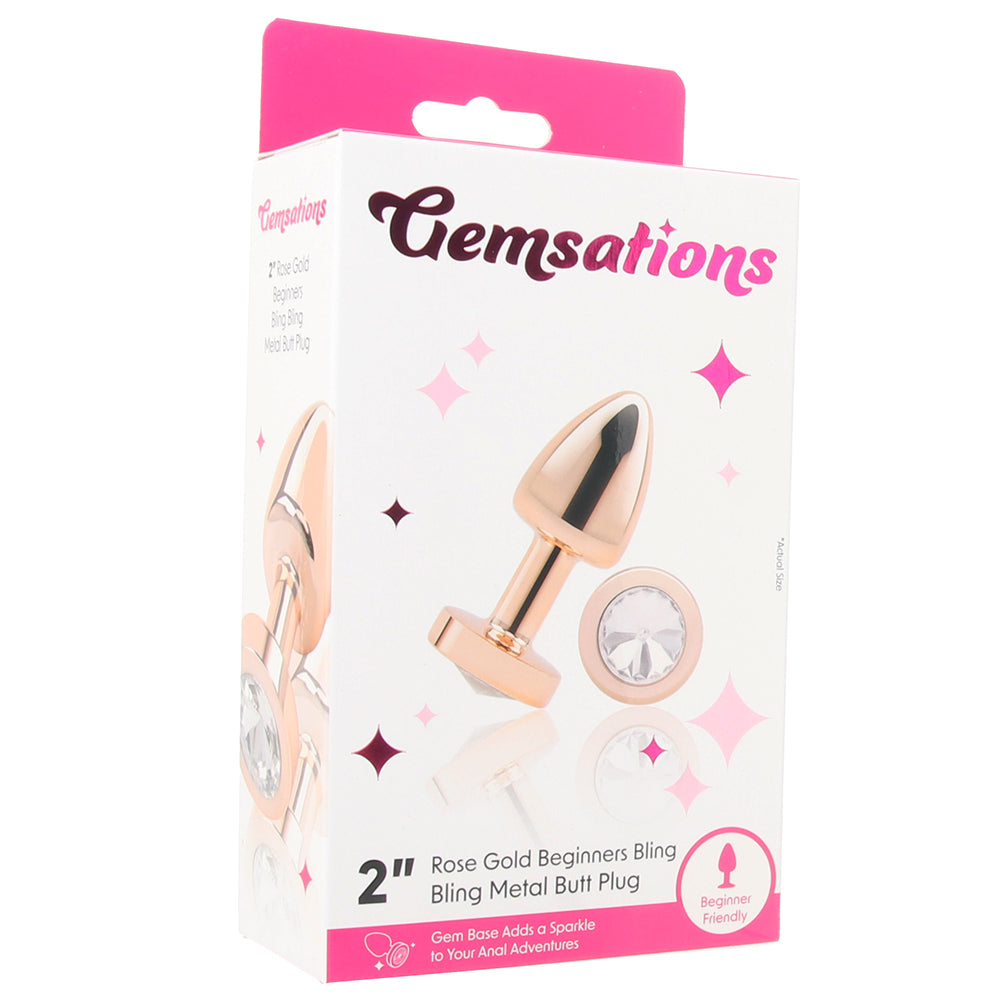 Gemsations 2 Inch Beginners Bling Bling Plug in Rose Gold