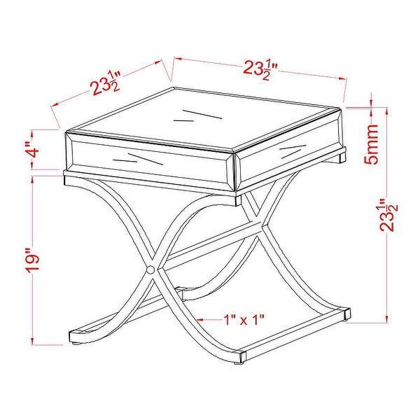 Furniture of America Laja Contemporary Chrome 24-inch Metal Side Table