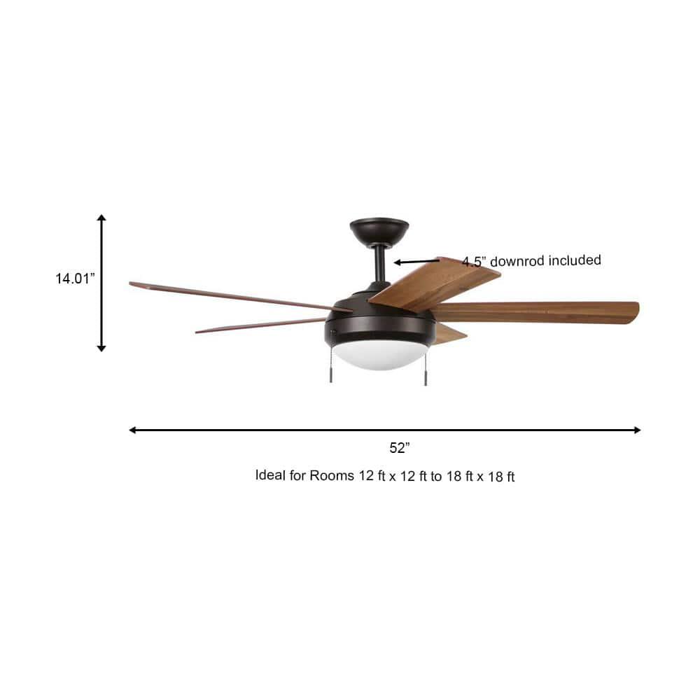 Hampton Bay Claret 52 in Indoor Oil Rubbed Bronze Ceiling Fan with Light Kit