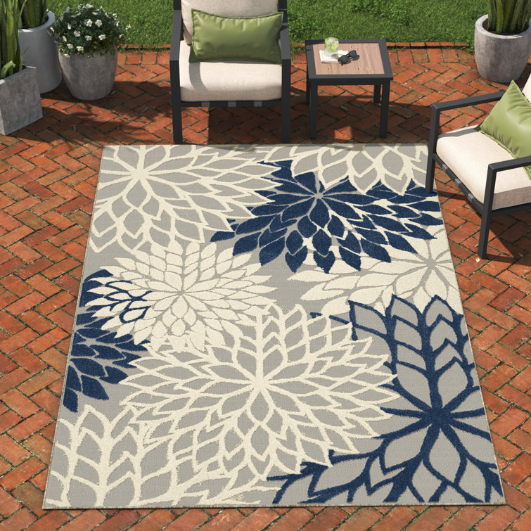 Rosario Navy/Ivory/Taupe Indoor/Outdoor Rug