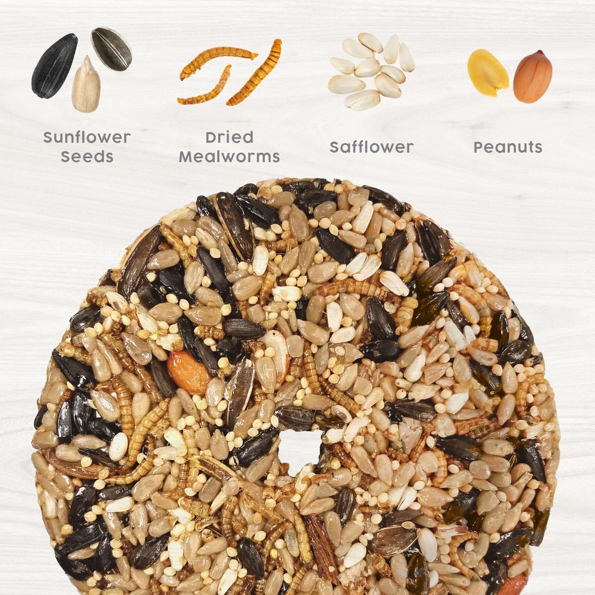 Harvest Seed and Supply Mealworm Snack Stack Wild Bird Food， 9-oz cake， pack of 6