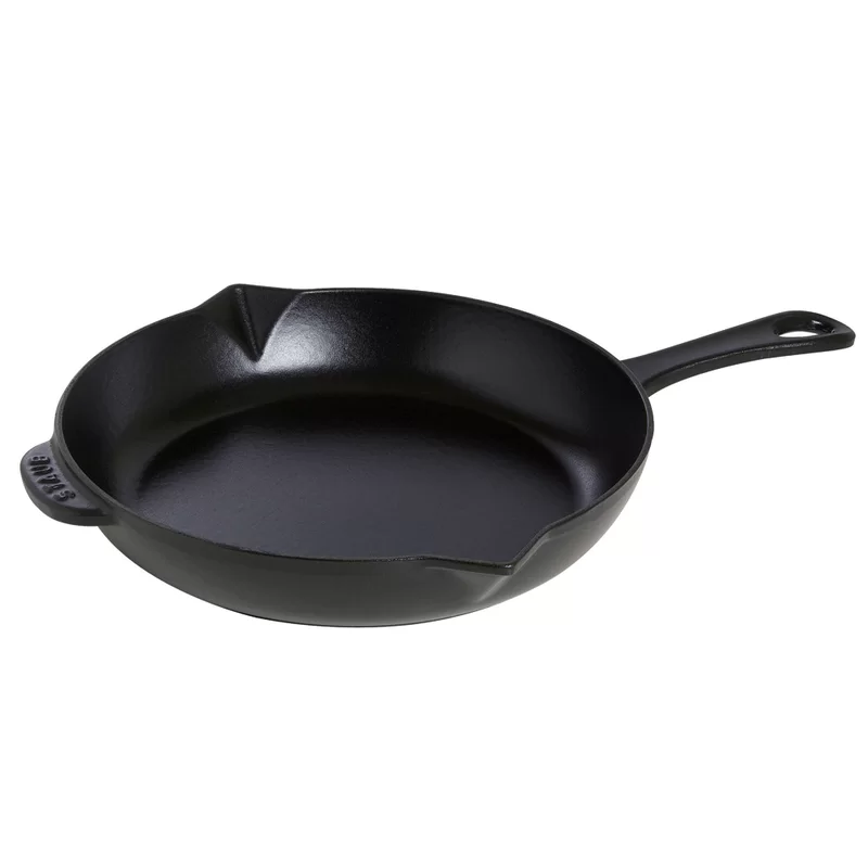 Staub 1223025 Cast Iron 12-inch Fry Pan - Matte Black， Made in France