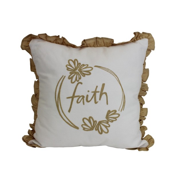 X 17 quot Cotton Faith Throw Pillow