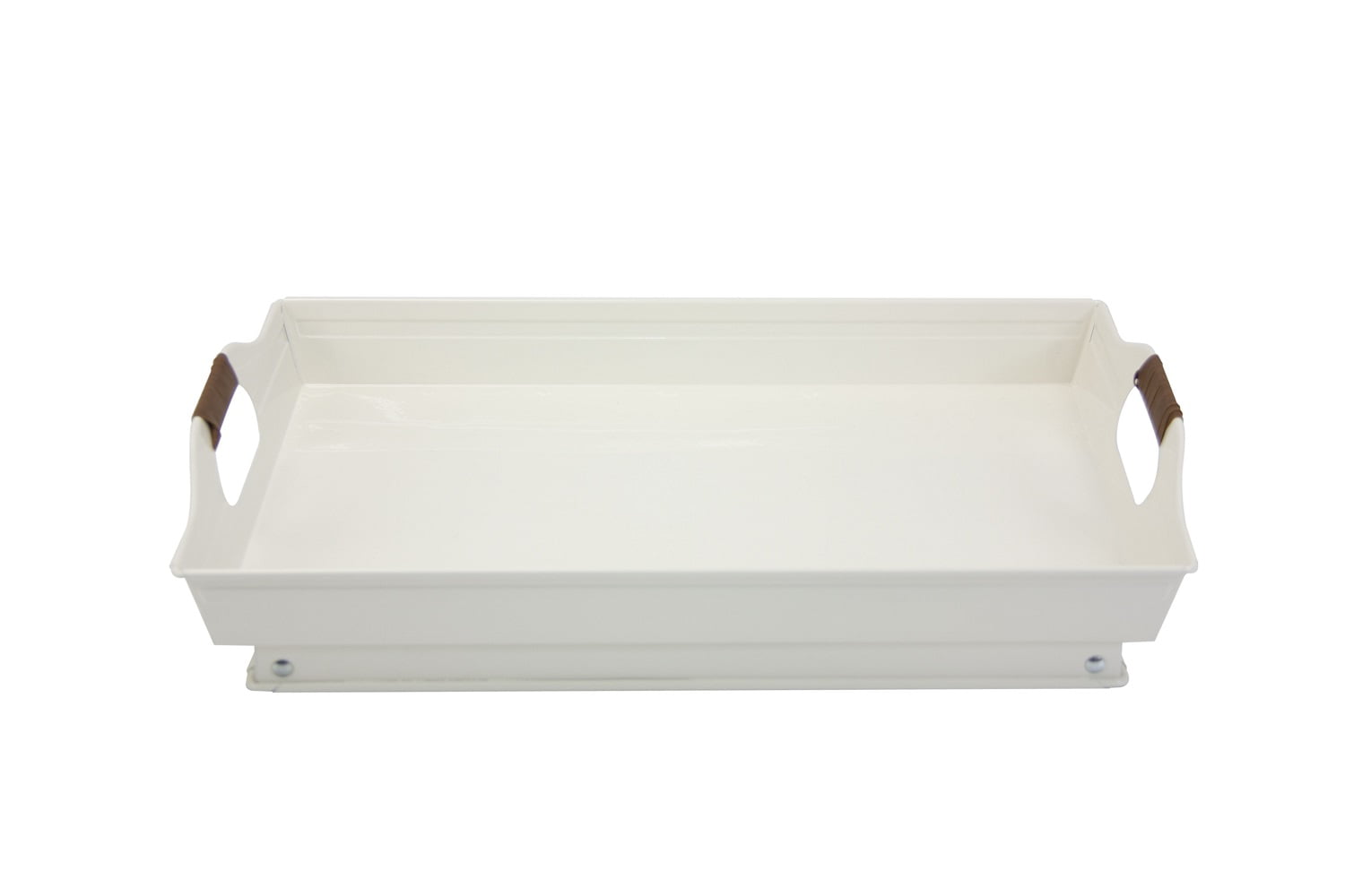 Better Homes & Gardens White Rectangle Galvanized Bed Serving Tray, 18.7 in L  x 12.2 in W