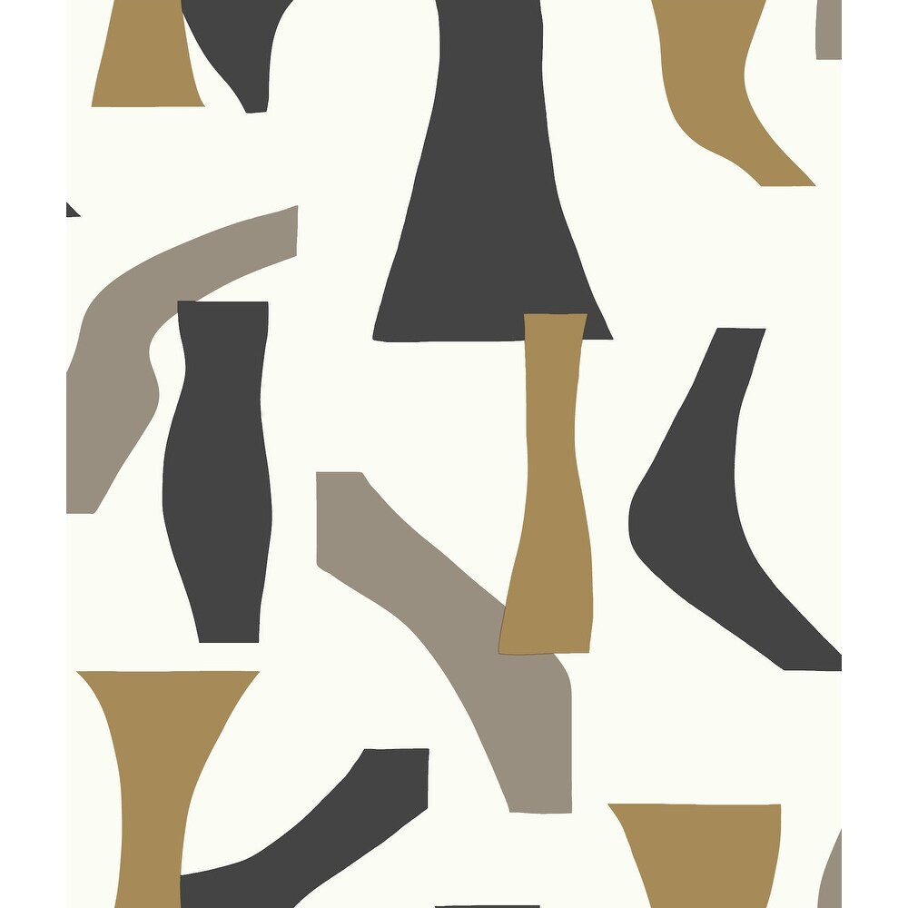 Black and Gold Modernist Peel and Stick Wallpaper