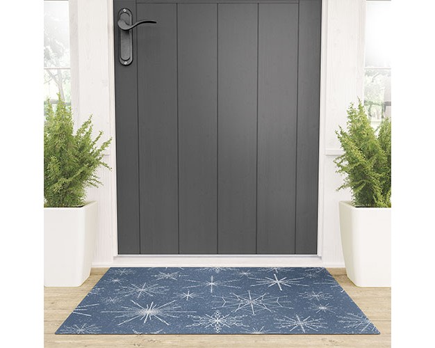 Jacqueline Maldonado Snowflakes Twilight Welcome Mat society6