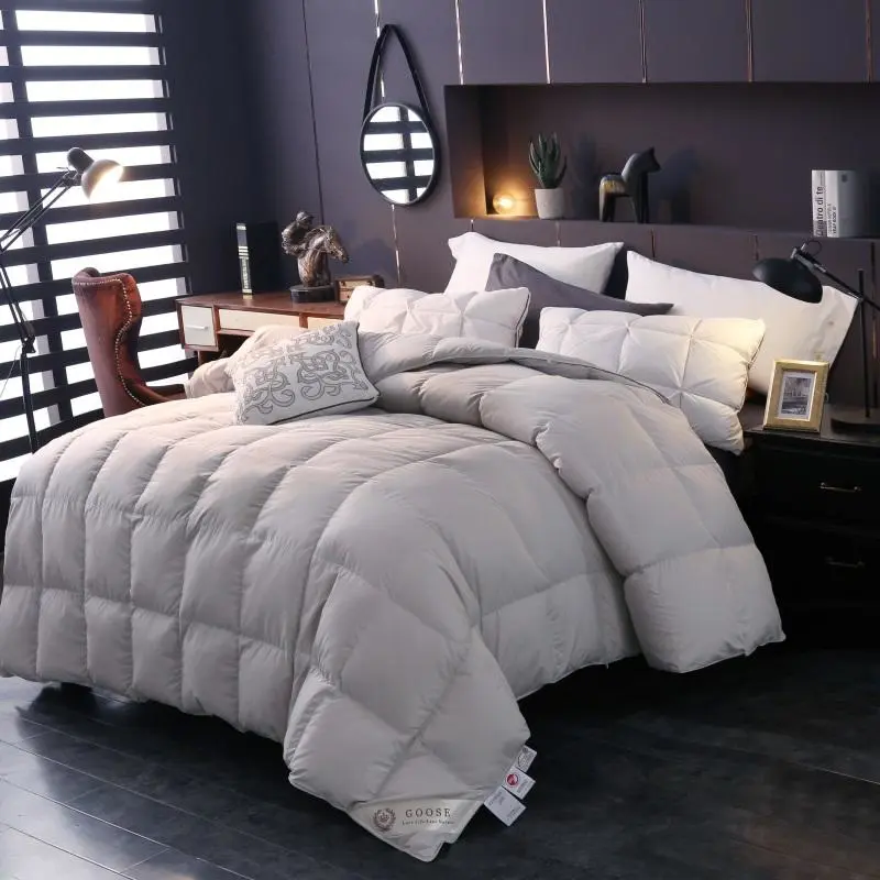 Bahiya Square Quilted Cotton Goose Down Filling Comforter