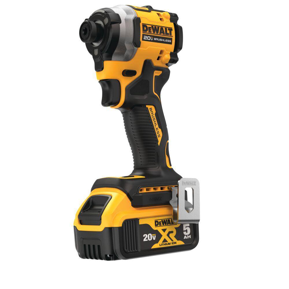 DW ATOMIC 20V MAX Lithium-Ion Cordless Impact Driver Kit AND 20V MAX XR Premium Lithium-Ion 5.0Ah Battery DCF850P1WDCB205