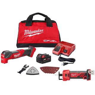 MW M18 FUEL 18V Lithium-Ion Cordless Brushless Oscillating Multi-Tool Kit with Drywall Cut Out Tool (2-Tool) 2836-21-2627-20