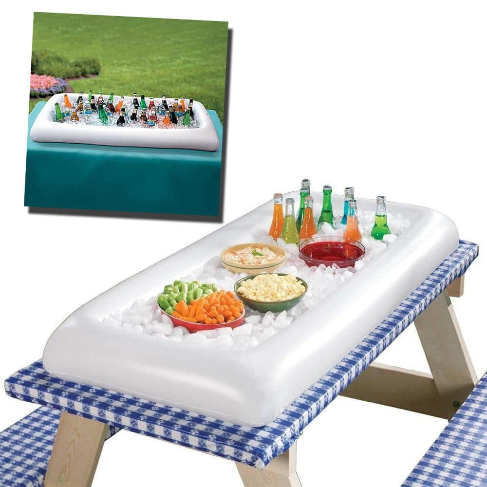 Novelty Place Inflatable Ice Serving Buffet Bar with Drain Plug - Salad Food and Drinks Tray for Party Picnic and Camping NP.InflatableBar