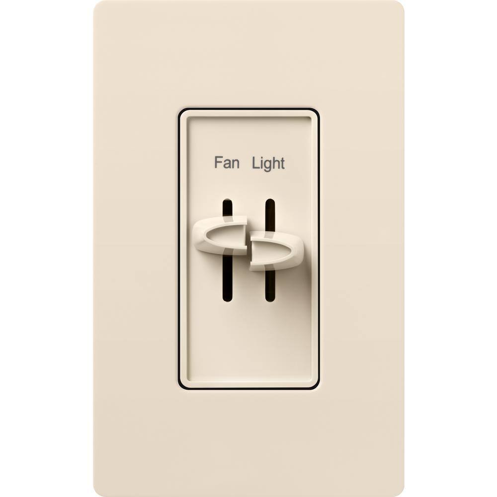 Lutron Skylark Combination Fan and Light Control 3-Speed 1.5A Fan300W Incandescent Single-Pole Light Almond (S2-LFSQH-LA) S2-LFSQH-LA