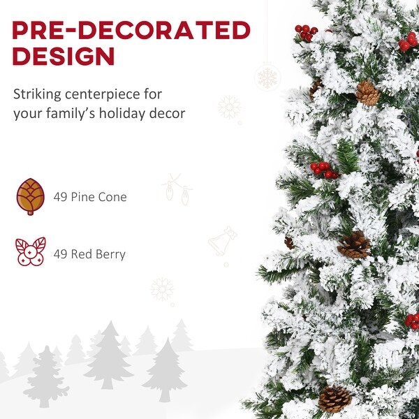 Pencil Snow Flocked Artificial Christmas Tree