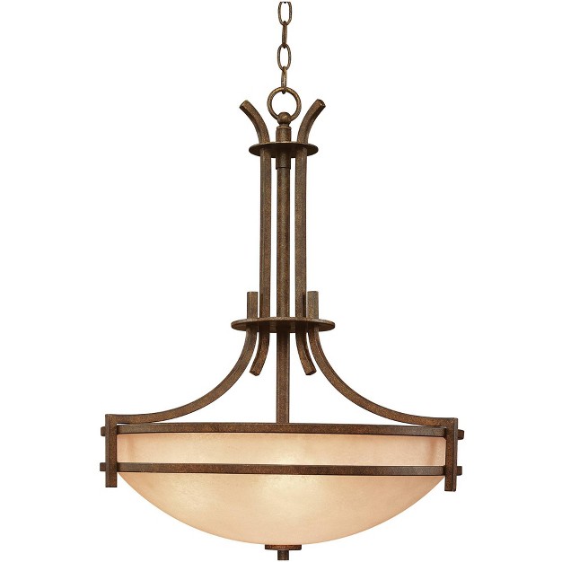 Wide Rustic Cream Scavo Glass 5 light Fixture For Dining Room House Foyer Kitchen Island