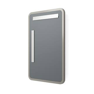 better bevel 20 in. x 30 in. Metal Framed Rounded Rectangle Bathroom Vanity Mirror in Nickel 20046