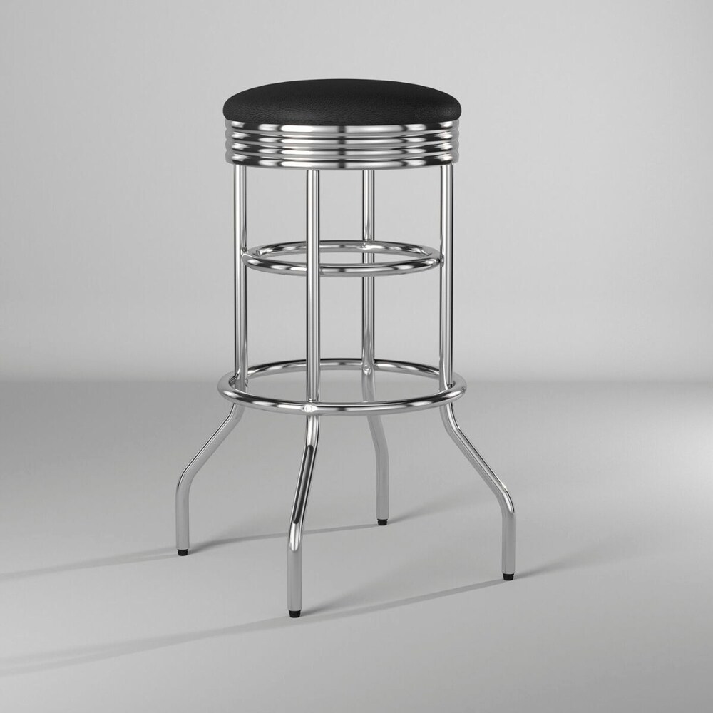 TRINITY Chrome Swivel Bar Stools (Set of 2)