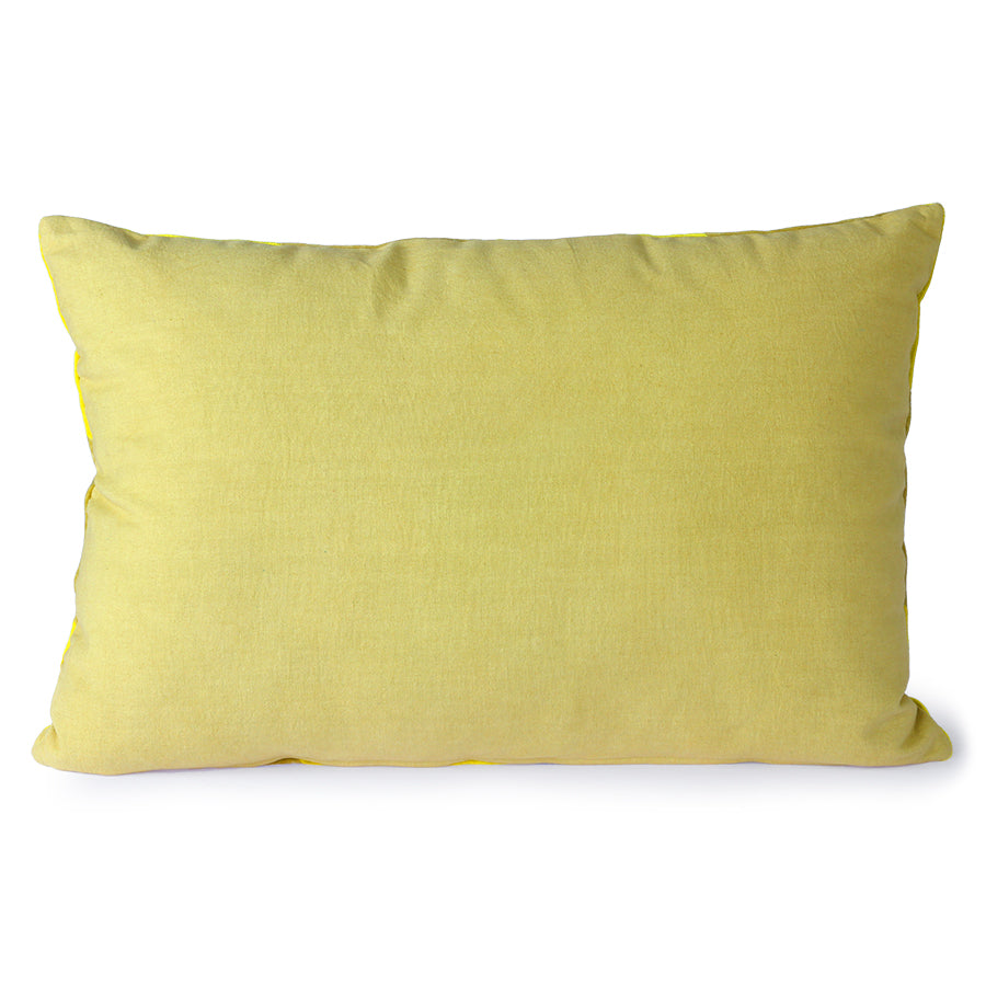 Striped velvet pillow yellow / green