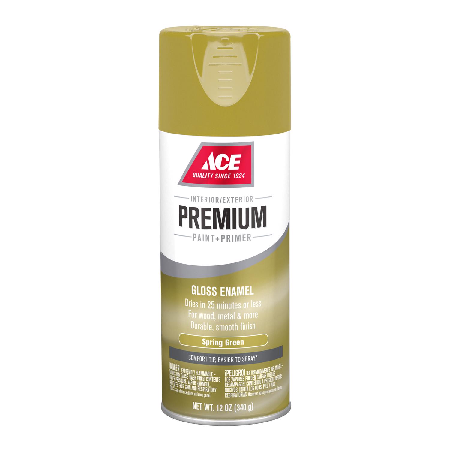 Ace Premium Gloss Spring Green Paint + Primer Enamel Spray 12 oz