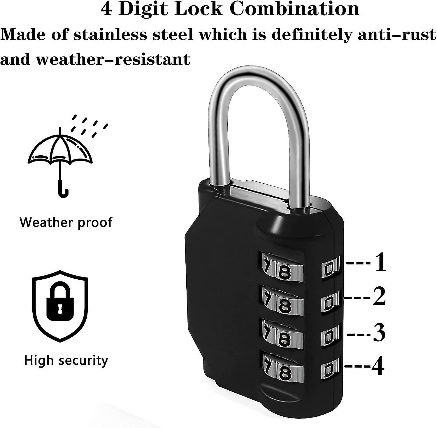 Combination Padlock Heavy Duty Combination Lock - 4 Digit Combination Lock