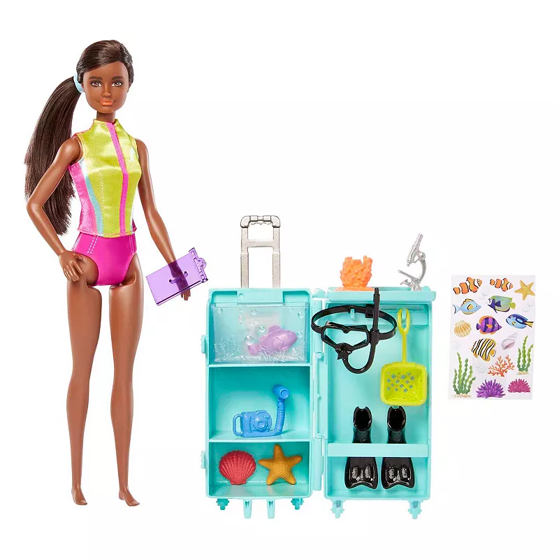 Barbie Marine Biologist Doll (Brunette) and Mobile Lab Playset