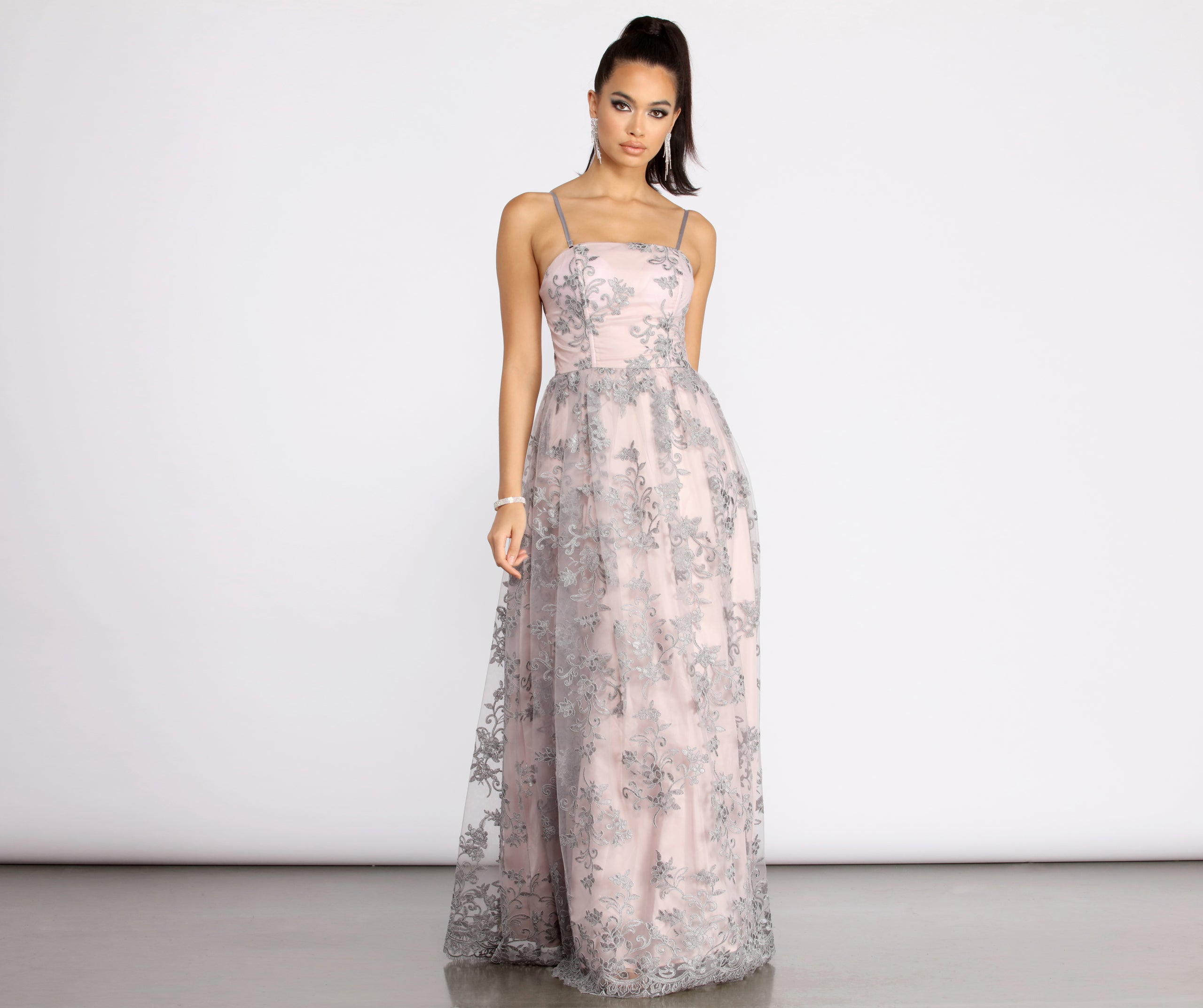 Sinclair Embroidered Strapless Ball Gown