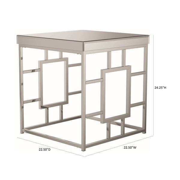 Coaster Furniture Dafina Chrome Geometric Frame Square End Table