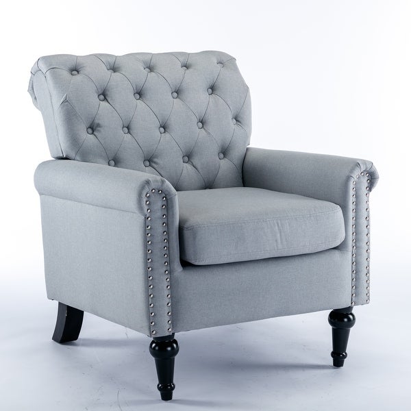 JASIWAY Tufted Linen Accent Chairs Upholstered Single Sofa