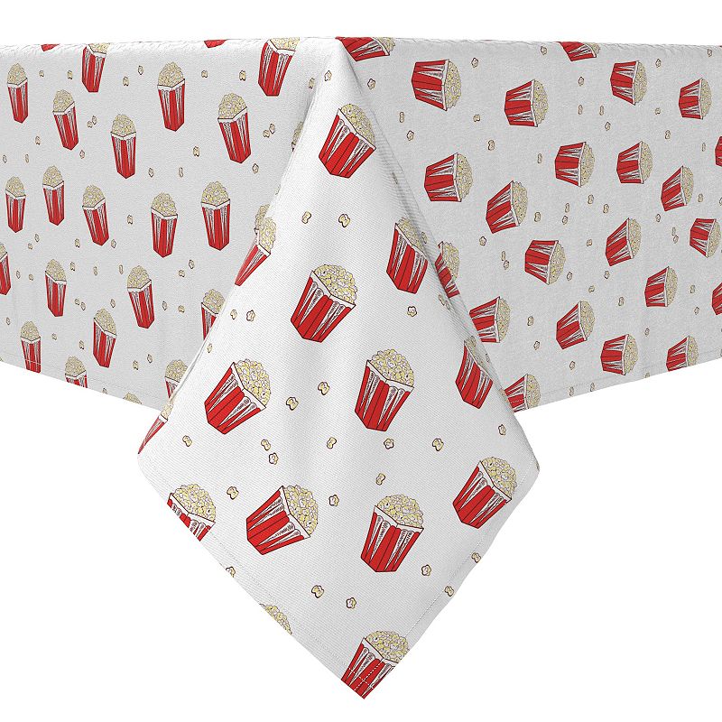 Square Tablecloth， 100% Cotton， 60x60， Movie Time Popcorn