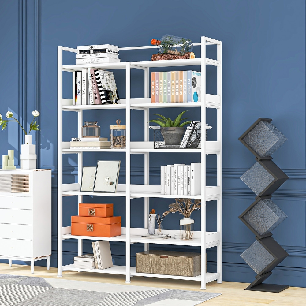 Bookshelf with MDF Boards Stainless Steel Frame