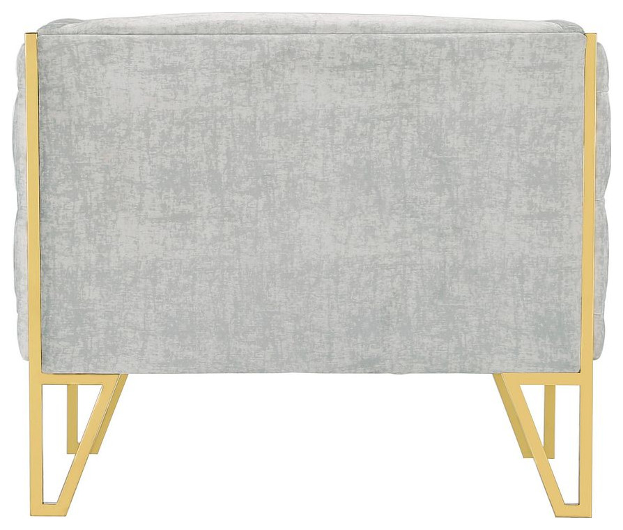 Vector Accent Chair in Grey and Gold   Contemporary   Armchairs And Accent Chairs   by PARMA HOME  Houzz