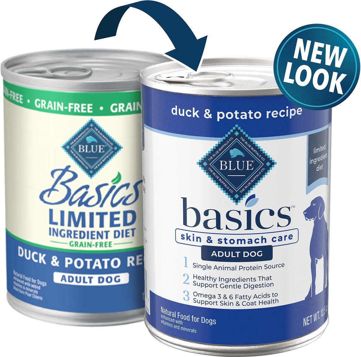 Blue Buffalo Basics Skin and Stomach Care Grain-Free Duck and Potato Adult Canned Dog Food