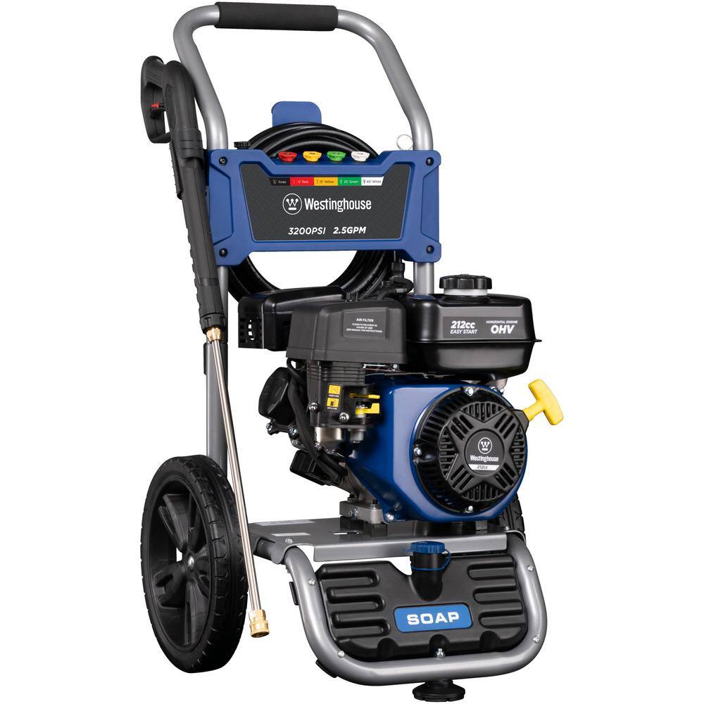 Westinghouse WPX 3200 PSI 2.5 GPM Gas Powered Axial Cam Pump Pressure Washer with Quick Connect Tips WPX3200