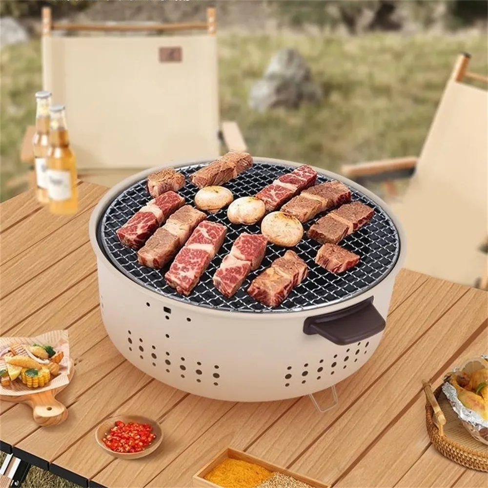 Advanced Technology Folding Hiking Round Charcoal Competitive Low Price Outdoor Thickened Iron Grill