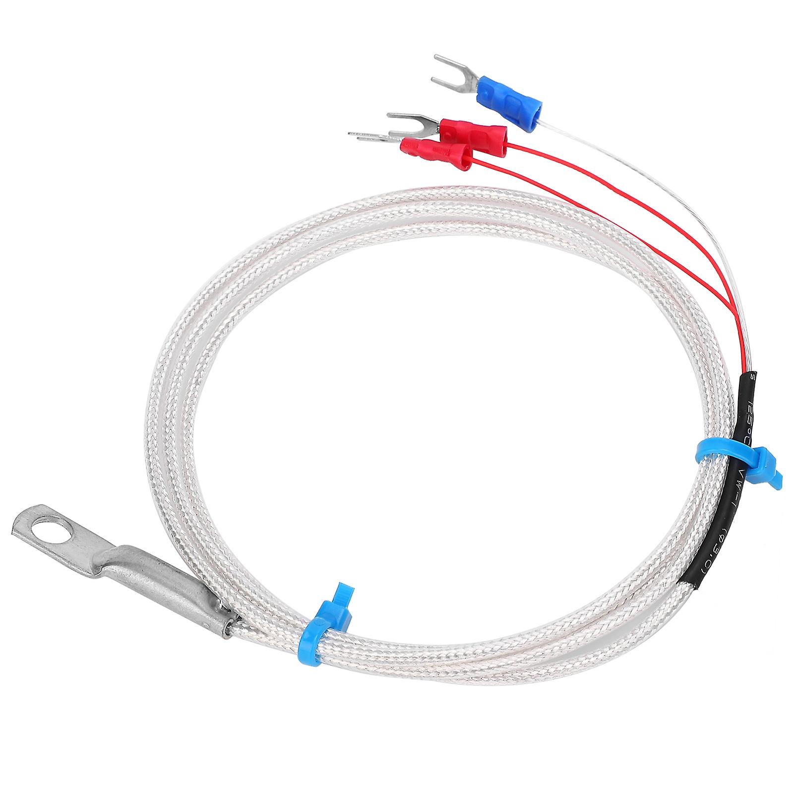 Temperature Sensor Probe PT100 Thermistor Temperature Measuring Probe Round Hole Patch Type1m