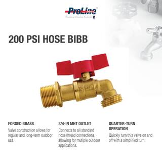 ProLine Series 34 in. Brass MPTSWT x MHT Quarter-Turn Hose Bibb 103-024HN