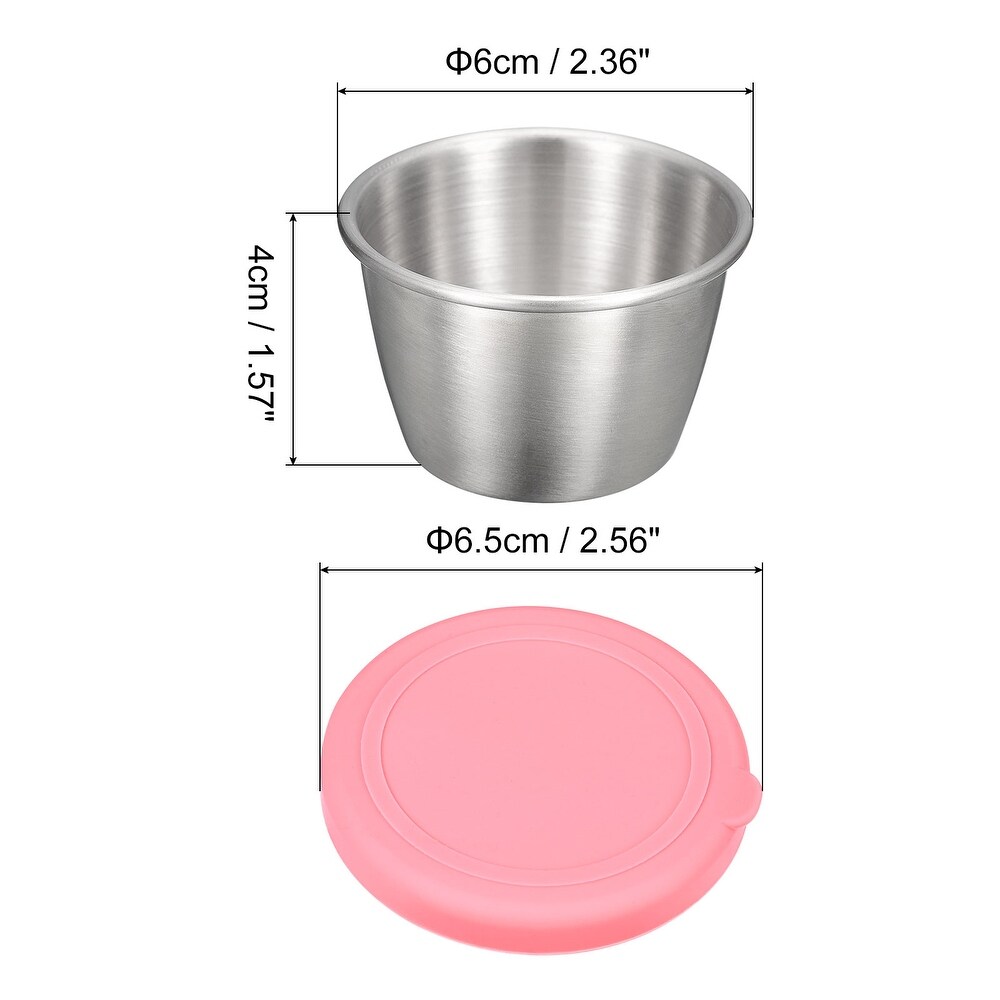 3pcs Small Stainless Steel Condiment Containers Cups for Bento Box