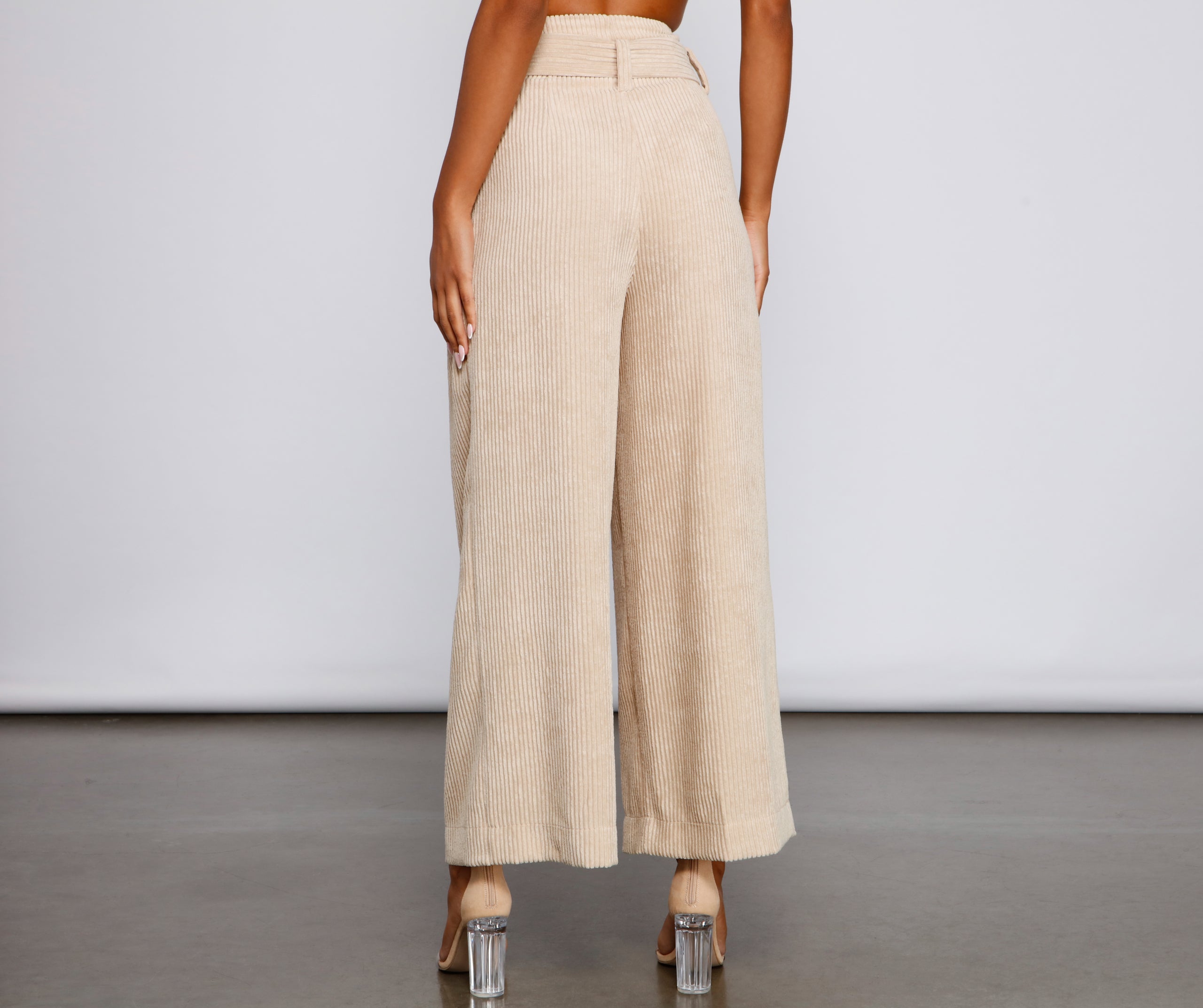 High Waist Flared Corduroy Pants