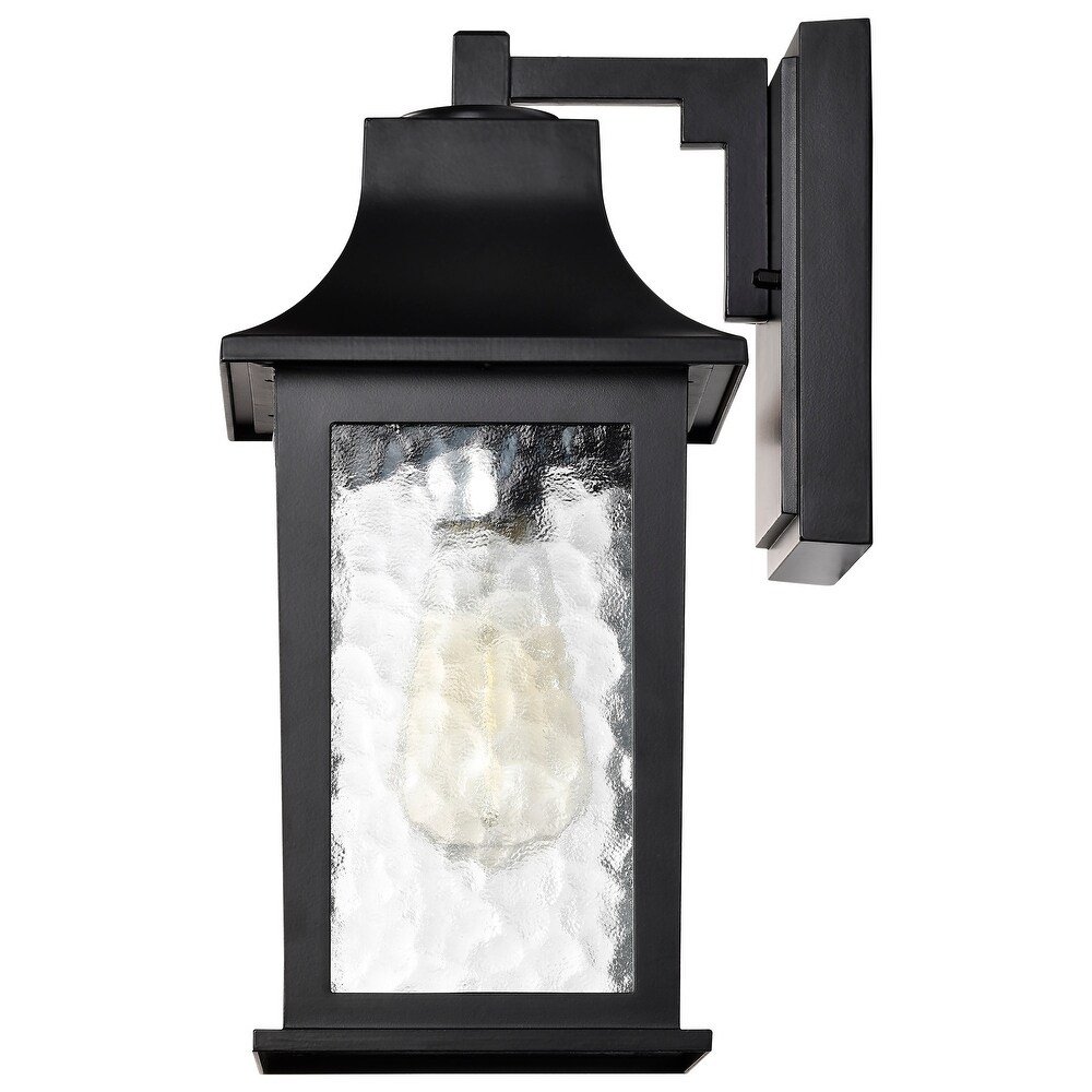 Stillwell Outdoor Small Wall Light Matte Black Finish Clear Water Glass