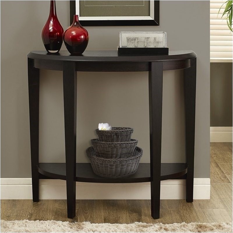 Pemberly Row Traditional Wood Console Accent Table in Dark Brown Espresso   Transitional   Console Tables   by Homesquare  Houzz