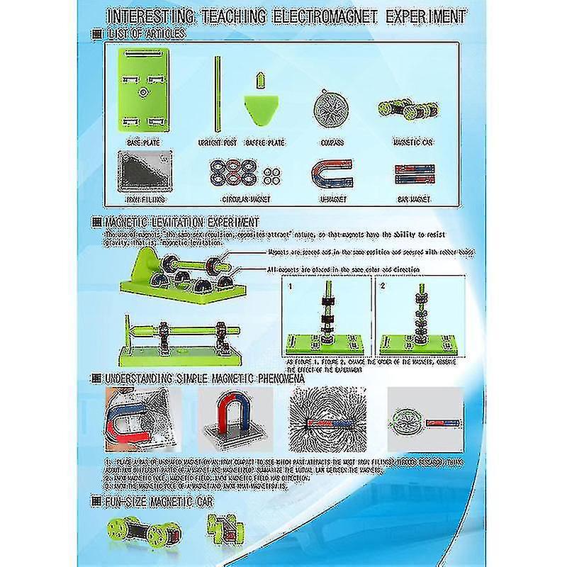 Diy Bar Ring Horseshoe Compass Magnets Set Basic Physics Science Toys
