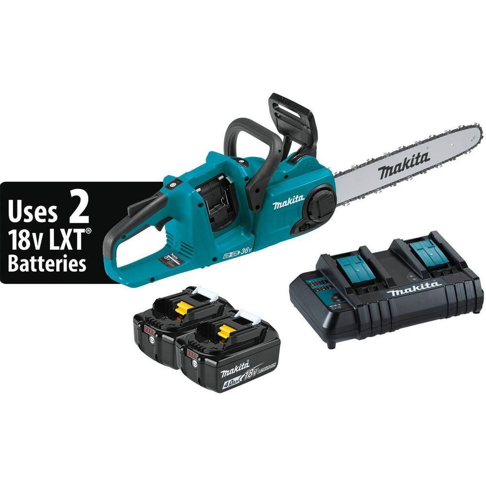 Makita LXT 16 in. 18V X2 (36V) Lithium-Ion Brushless Battery Electric Chain Saw Kit (4.0Ah) XCU04CM