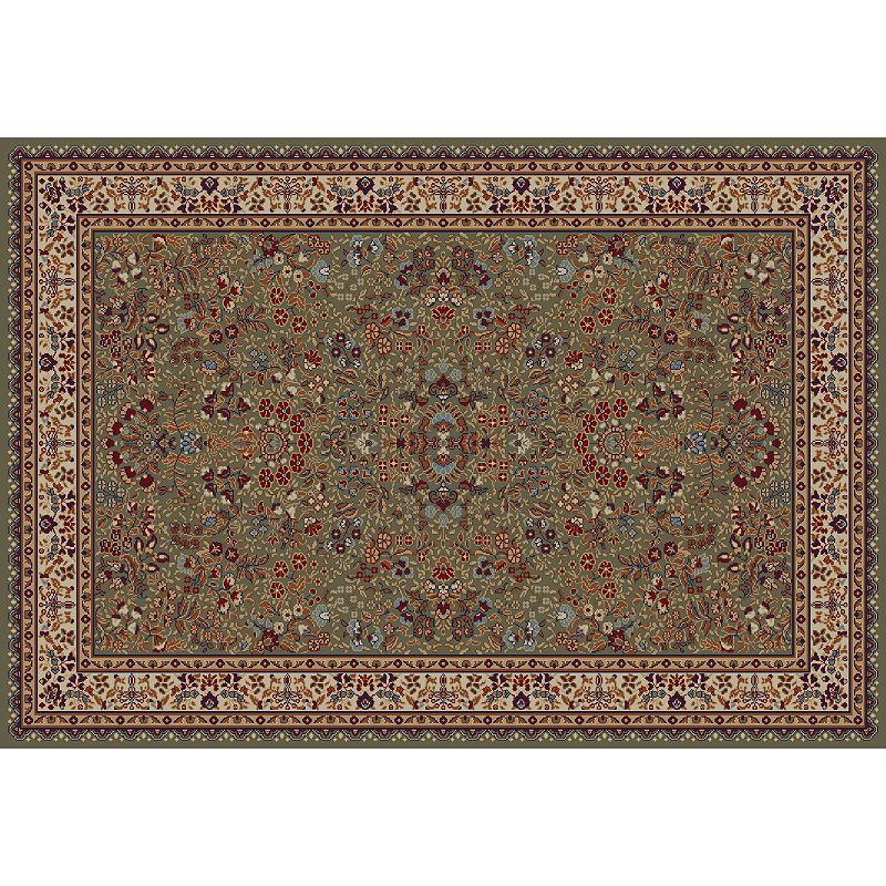 Merinos Sarouk Floral Framed Rug - 5'3'' x 7'7''