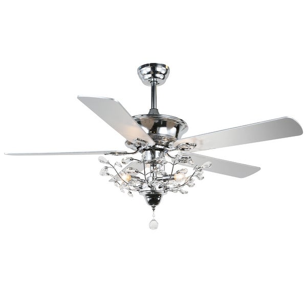 52-inch Modern Reversible Branches Crystal Ceiling Fan with Dimmable Light Kit 5 Blades Shopping - The Best Deals on Ceiling Fans | 38731283