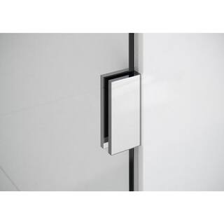 Glass Warehouse Illume 57.75 in. W x 78 in. H Wall Hinged Frameless Shower Door in Chrome Finish with Clear Glass GW-WH-57-75-CH