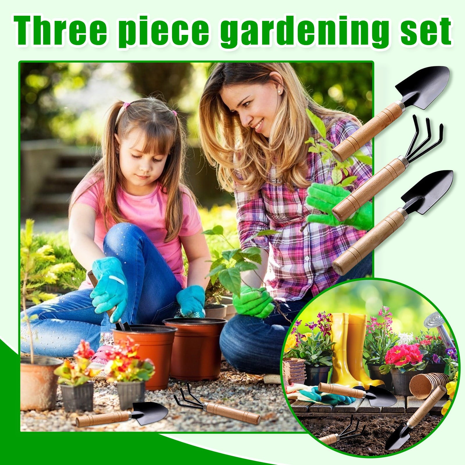 Baofu Garden Small Shovel Planting Tool Gardening Supplies Combination Set for Home